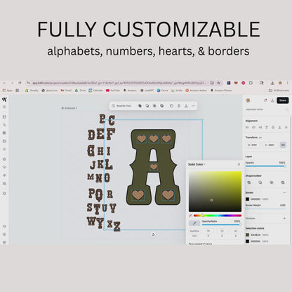 EDITABLE Bundle Alphabet Font and Numbers #439
