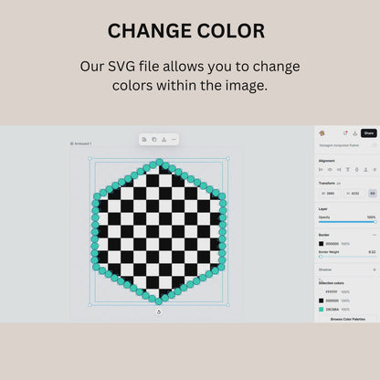 Turquoise Hexagon Frame Digital Art Download #347