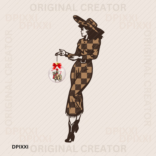 Christmas Ball Classic Checker Outfit Cowgirl