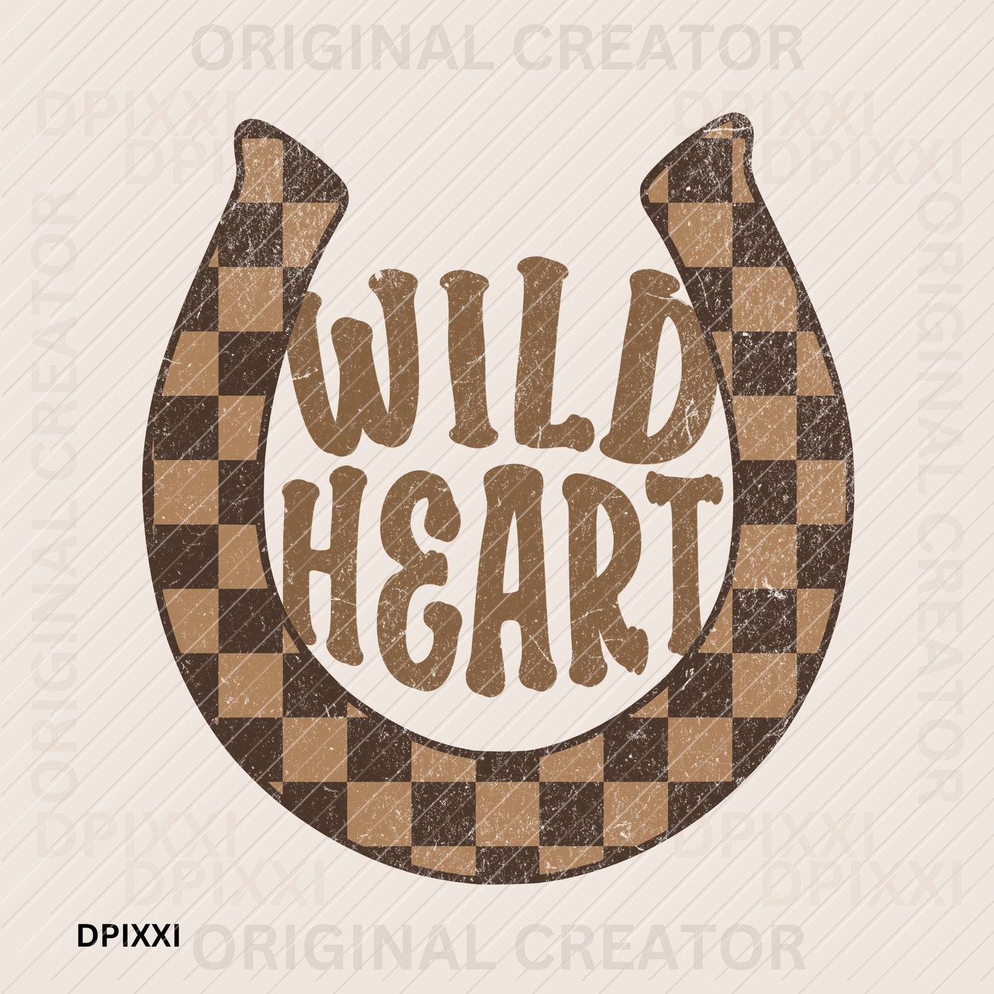 Wild Heart Checker Horseshoe