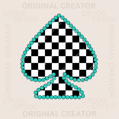 Spade Turquoise Checker #111